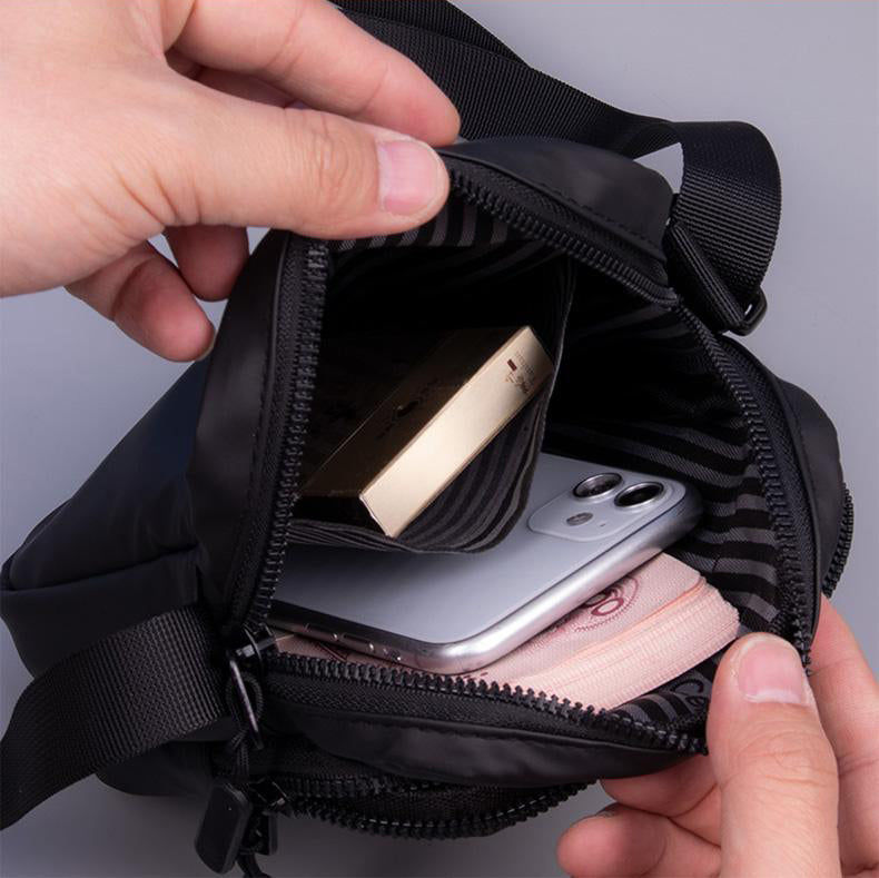 Urban Crossbody Small Bag Compact 18×15×5cm Water Resistant Bag Black