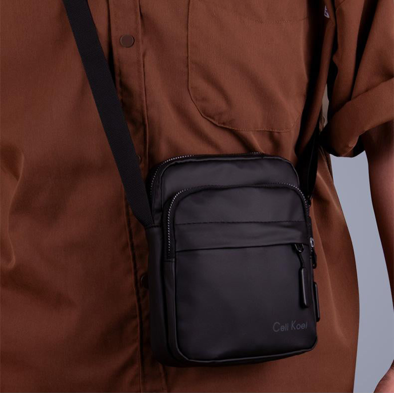Urban Crossbody Small Bag Compact 18×15×5cm Water Resistant Bag Black